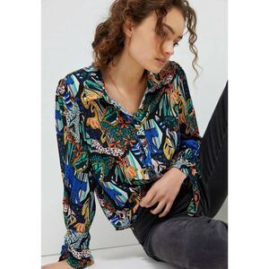 Anthropologie Maeve Masha Volnova Carmiel Buttondown Top Sz 2